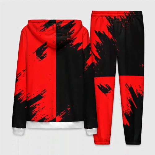 Спортивный костюм Ajax sport color red Мужской На молнии 3D-0