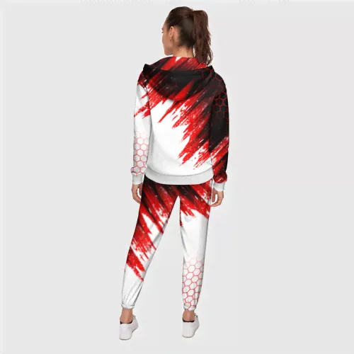 Спортивный костюм FC Ajax Amsterdam ФК Аякс Женский На молнии 3D