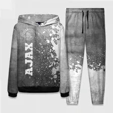 Костюм Ajax - grey gradient по-вертикали Женский Толстовка и штаны 3D