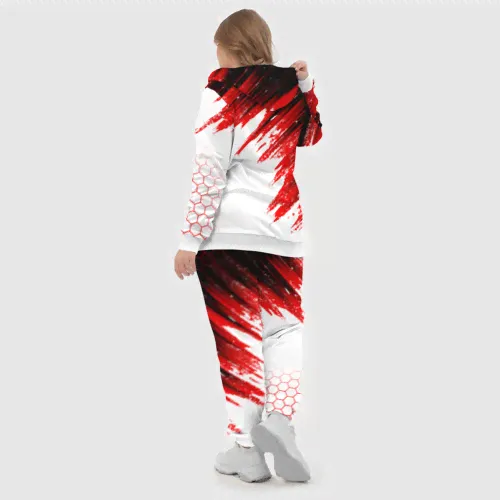 Спортивный костюм FC Ajax Amsterdam ФК Аякс Женский На молнии 3D-4