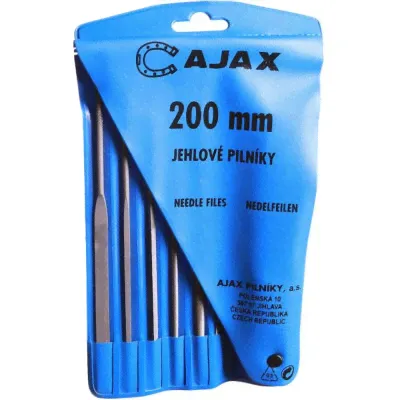 AJAX Набор из 6-ти надфилей с ручкой L200мм, зернистость 2 286213932026-0