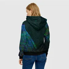 Толстовка Ajax glitch blue Женская 3D