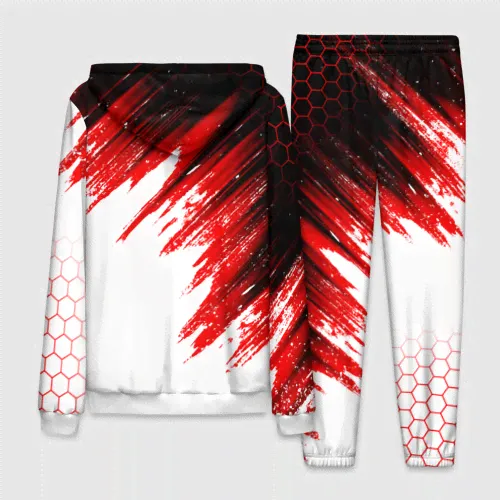 Спортивный костюм FC Ajax Amsterdam ФК Аякс Мужской На молнии 3D-1