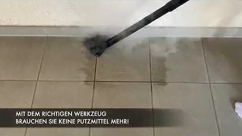 Grundreinigung der Fliesen mit dem EV3000i Trockendampfreiniger