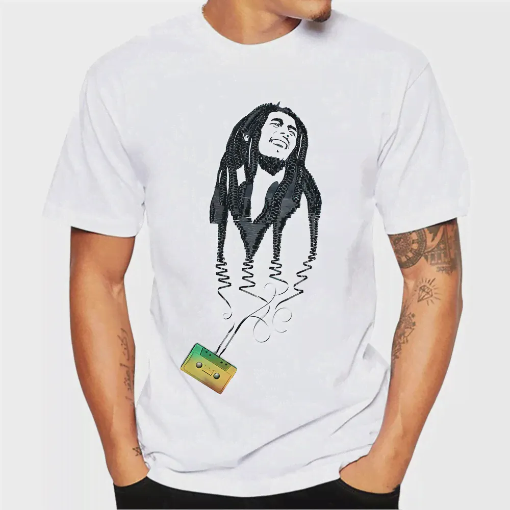 🛍 Футболка Ajax Bob Marley Мужская, модная рубашка, смешная одежда, повседневная футболка в эстетике футбола, Топ в стиле Харадзюку, уличная одежда-1