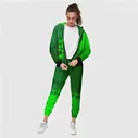 Спортивный костюм Ajax - green gradient по-вертикали Женский На молнии 3D