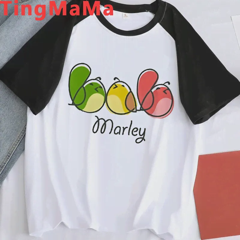 Футболка Ajax Bob Marley мужская с мультяшным принтом, милый топ в стиле хип-хоп, уличная одежда унисекс, графические футболки в стиле Харадзюку, на... (art.: 3920bd2b56521)-1
