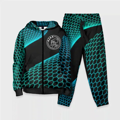 Спортивный костюм Ajax football net Детский На молнии 3D-3