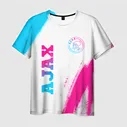 Футболка Ajax neon gradient style вертикально