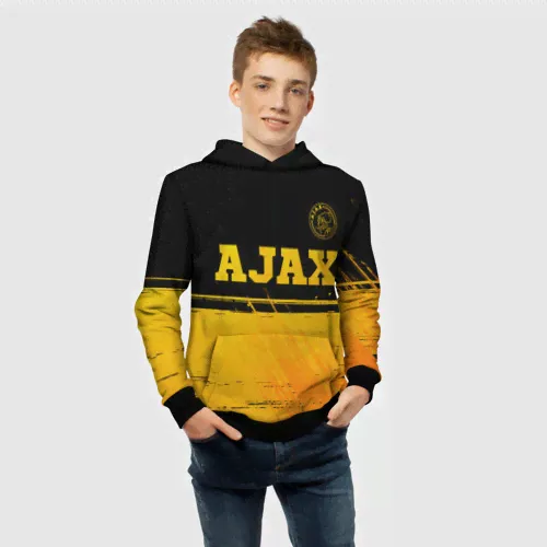 Толстовка Ajax - gold gradient посередине Детская 3D