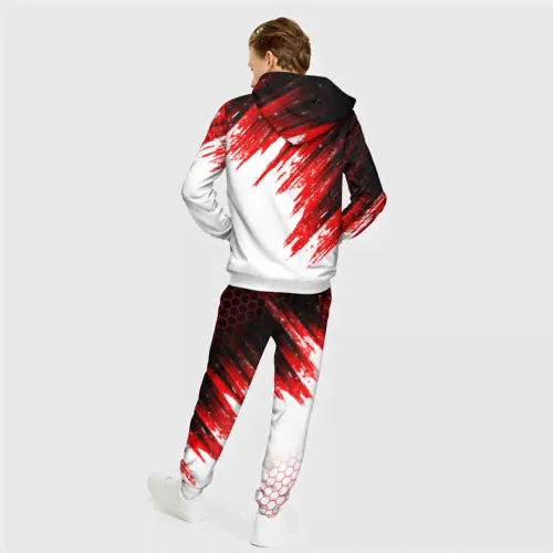 Спортивный костюм FC Ajax Amsterdam ФК Аякс Мужской На молнии 3D-3