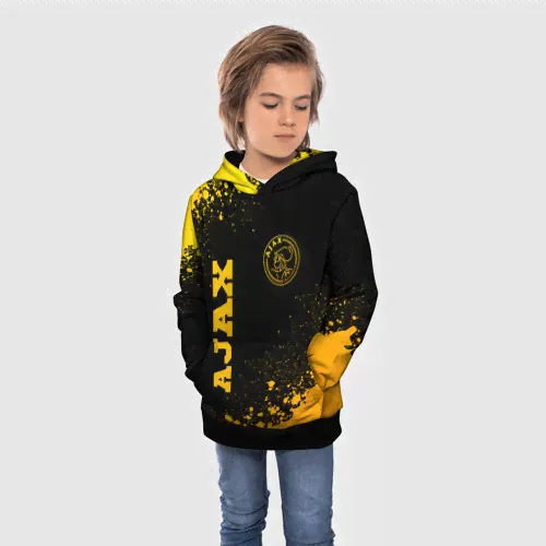 Толстовка Ajax - gold gradient вертикально Детская 3D-2
