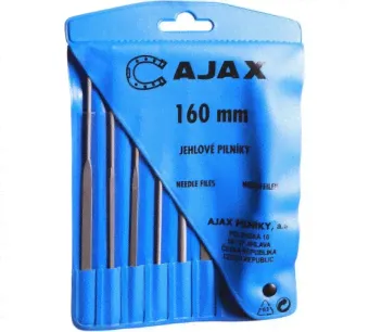 Набор из 6-ти надфилей с ручкой AJAX (286213931626) L=160мм, зернистость 2-0