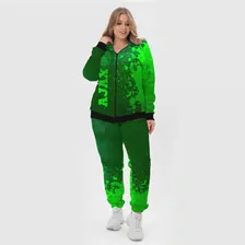 Спортивный костюм Ajax - green gradient по-вертикали Женский На молнии 3D