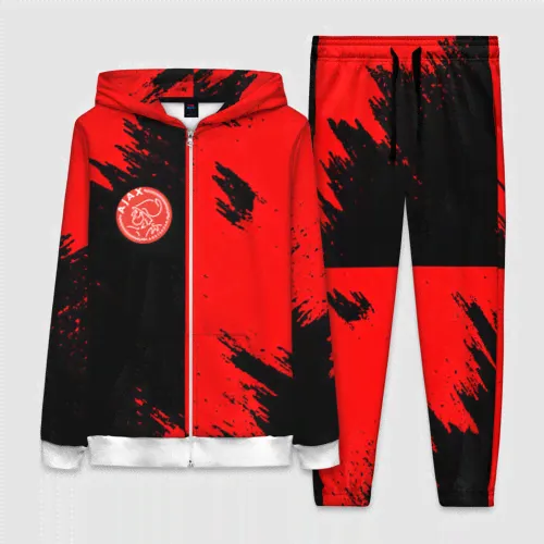 Спортивный костюм Ajax sport color red Женский На молнии 3D-1