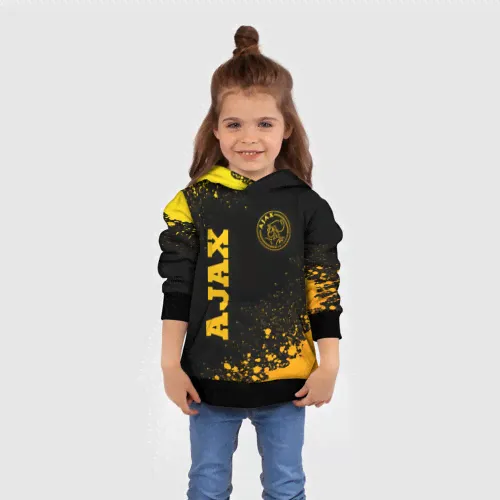 Толстовка Ajax - gold gradient вертикально Детская 3D-0