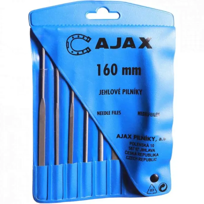 Набор из 6-ти надфилей с ручкой (L=160мм, зернистость 2) AJAX 286213931626 15646454-0