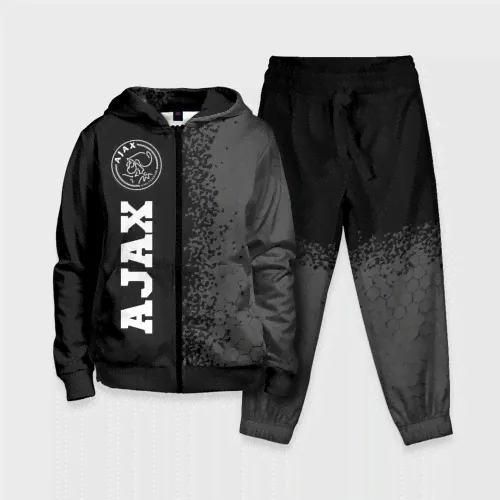 Спортивный костюм Ajax sport на темном фоне по-вертикали Детский На молнии 3D-0
