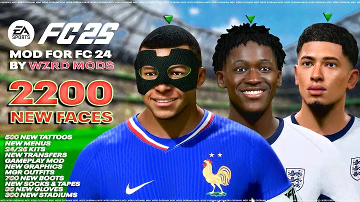 FC 25 MOD! 2200+ NEW PLAYER FACES ADDED TO EA FC24! [NEW FACES, BOOTS, TATTOOS ETC! [WZRD PCK V30]