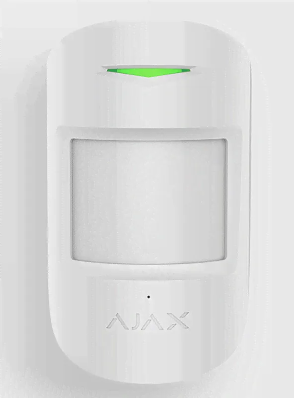 AJAX CombiProtect White (Комбинированный датчик движения и разбития стекла с иммунитетом к животным, белый)