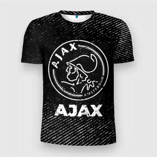 Футболка Ajax с потертостями на темном фоне-0