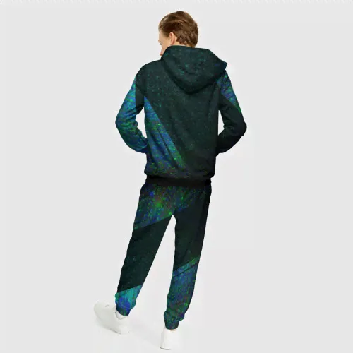Костюм Ajax glitch blue Мужской Толстовка и штаны 3D