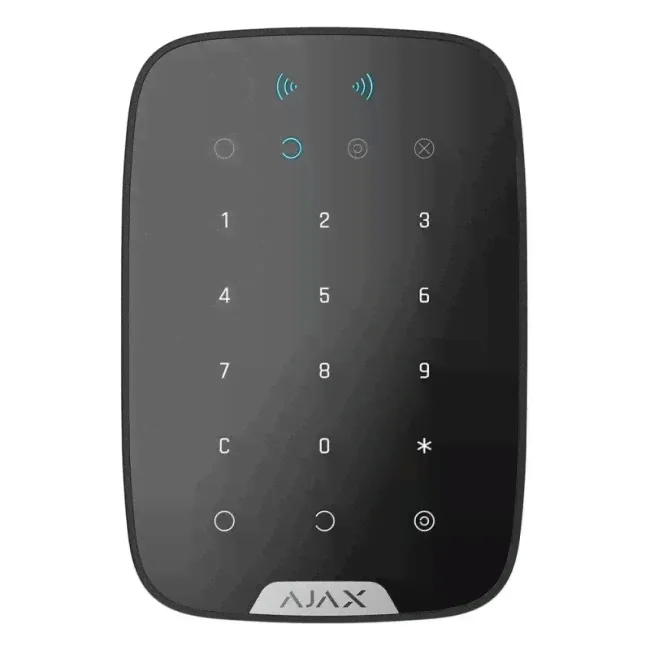 Ajax KeyPad Plus Черный Беспроводная сенсорная клавиатура Ajax