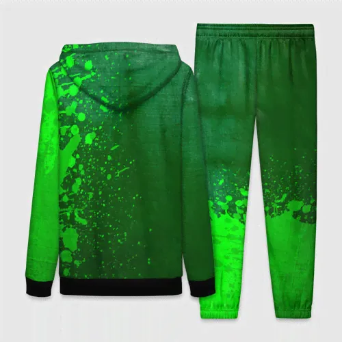 Спортивный костюм Ajax - green gradient по-вертикали Женский На молнии 3D-3