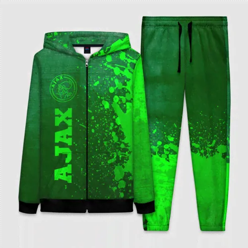Спортивный костюм Ajax - green gradient по-вертикали Женский На молнии 3D