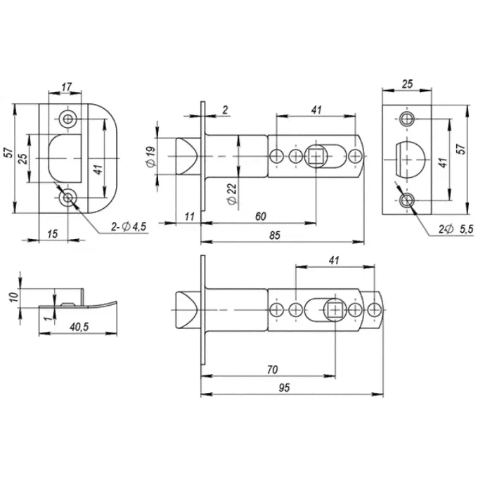 Дверная ручка AJAX 6010 SN-E 39521-3