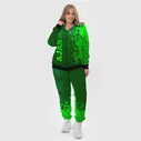 Спортивный костюм Ajax - green gradient по-вертикали Женский На молнии 3D