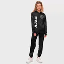 Костюм Ajax sport на темном фоне: надпись, символ Женский Толстовка и штаны 3D