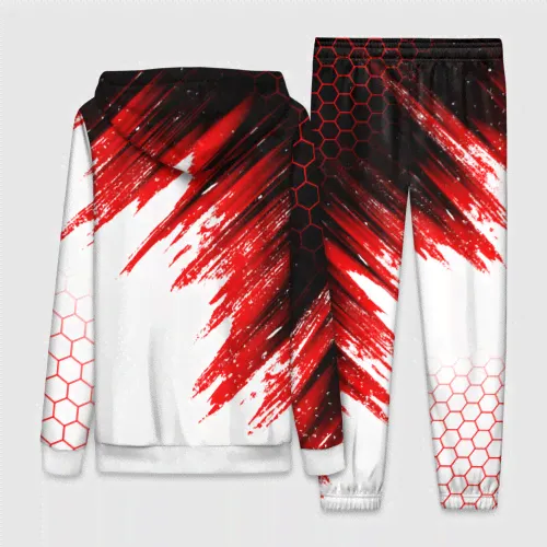 Спортивный костюм FC Ajax Amsterdam ФК Аякс Женский На молнии 3D-1