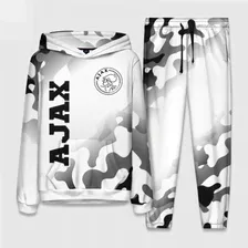 Костюм Ajax sport на светлом фоне вертикально Женский Толстовка и штаны 3D